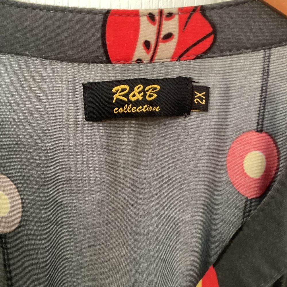 R&B Collection: Gray Multi Pattern Long Sleeve Dr… - image 5